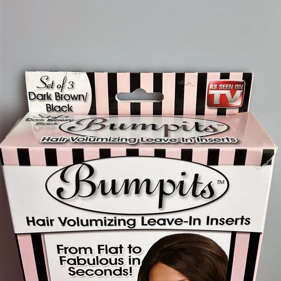 BUMPITS HAIR VOLUMIZING INSERTS DARK BROWN/BLACK SET OF 3 AS SEEN ON TV - Picture 3 of 7